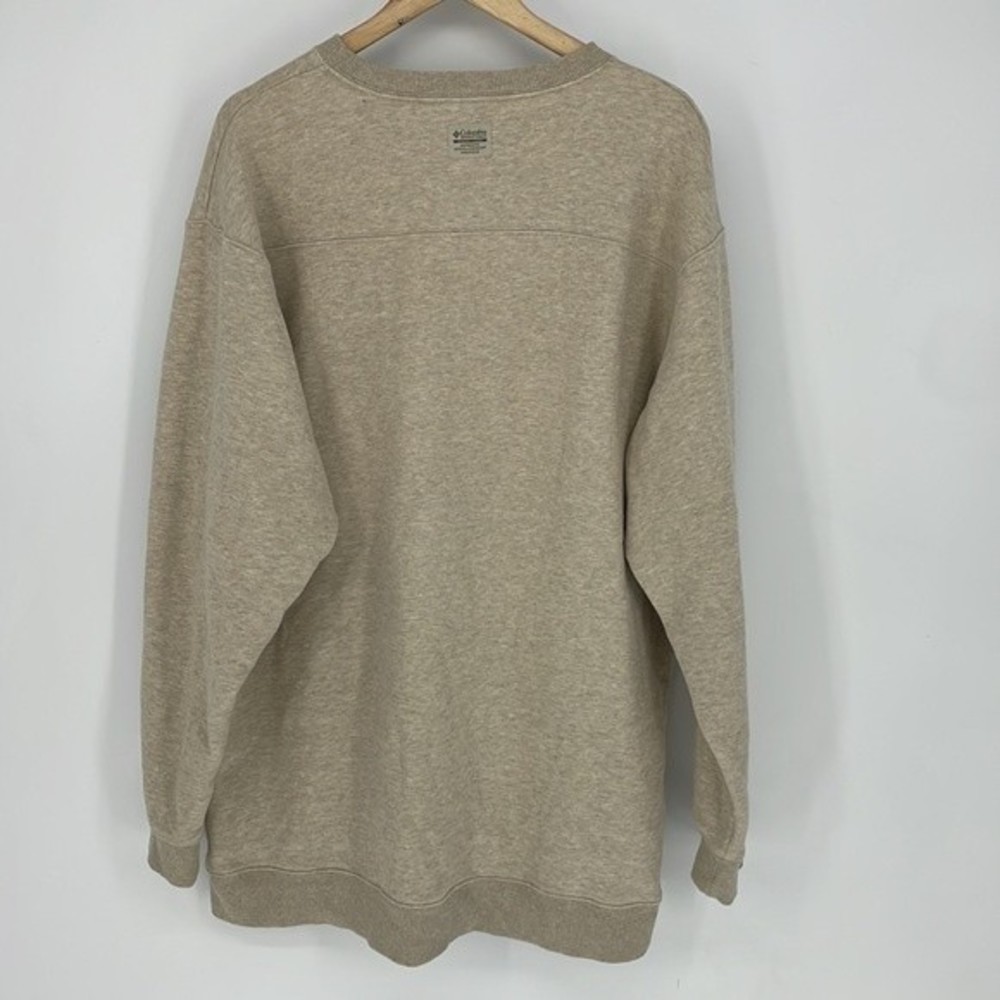 COLUMBIA pull over crewneck sweatshirt cream size 2XT men's - Picture 2 of 4